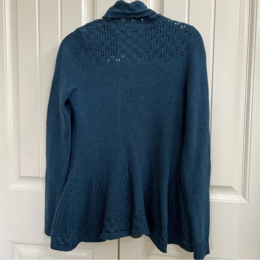 Anthropologie Scalloped Flutter Cardigan in Teal, Size XS - Picture 4 of 6